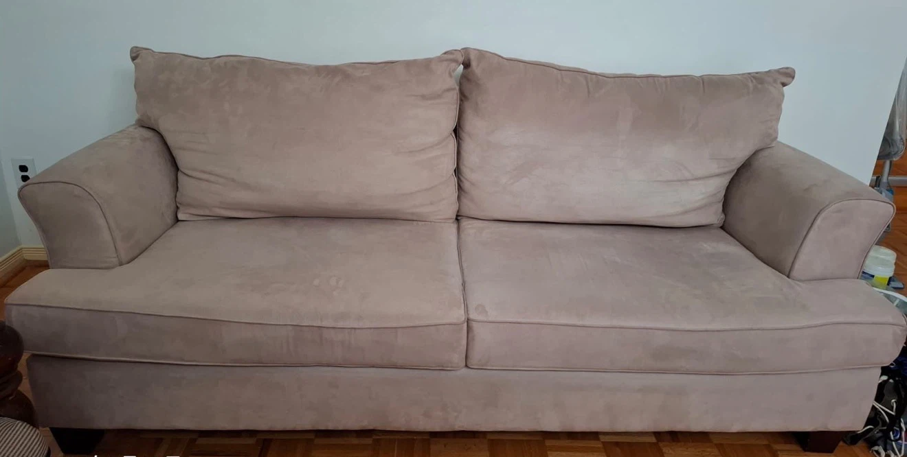 Light Brown Suede Comfy 3-Seater Sofa