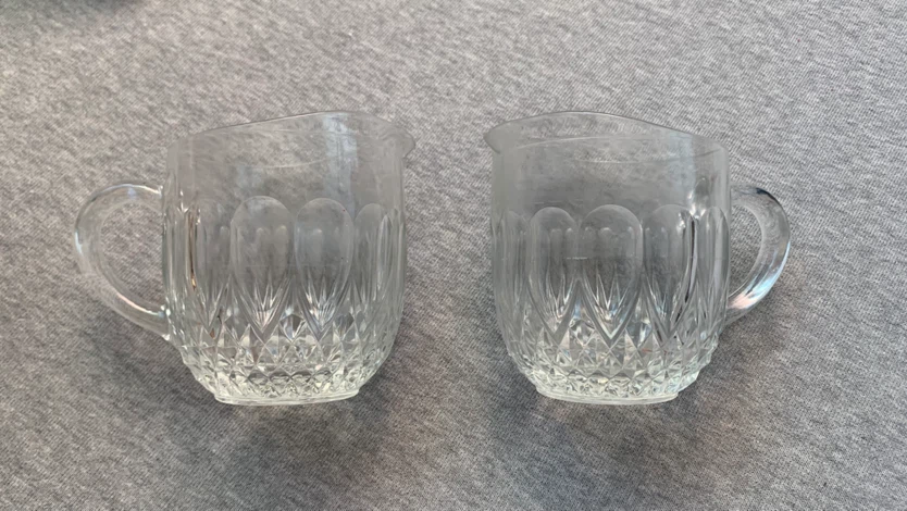 Set of Two Pressed Glass Creamers - READ DESCRIPTION PLS