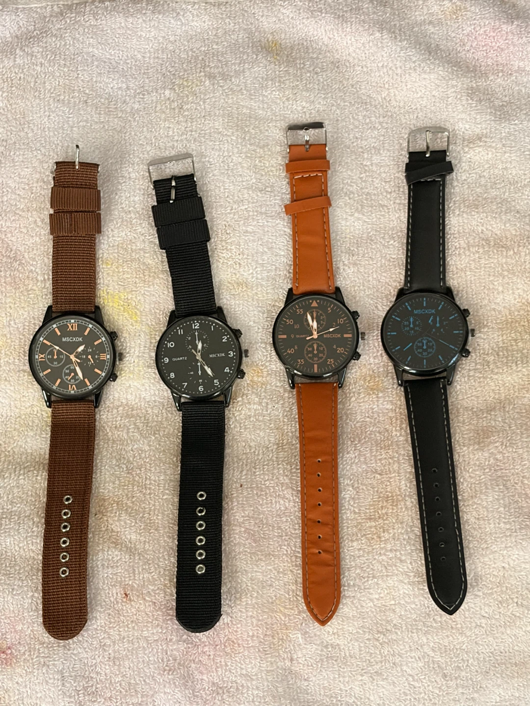 Set of 4 Brand New Unisex Quartz Wristwatches with New Batteries