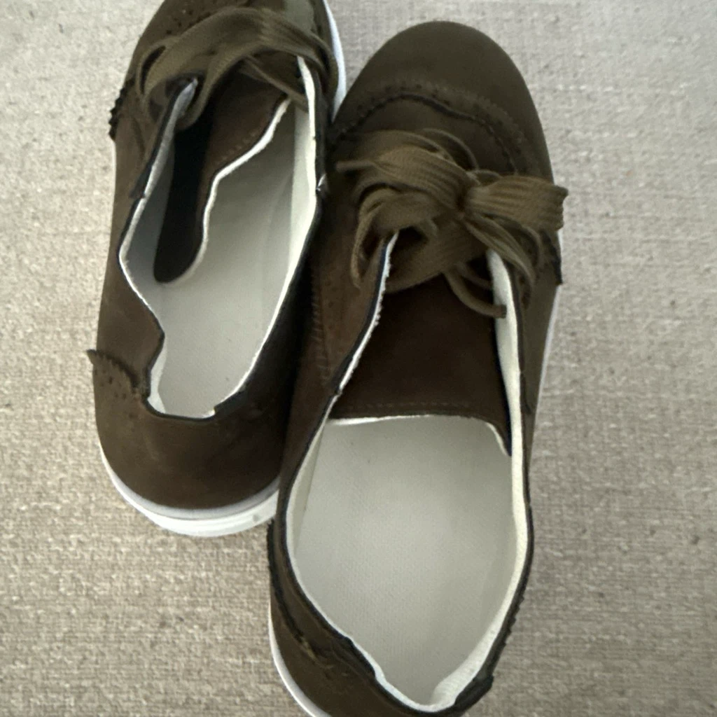 Olive Green Suede Brogue Sneakers - photo 2