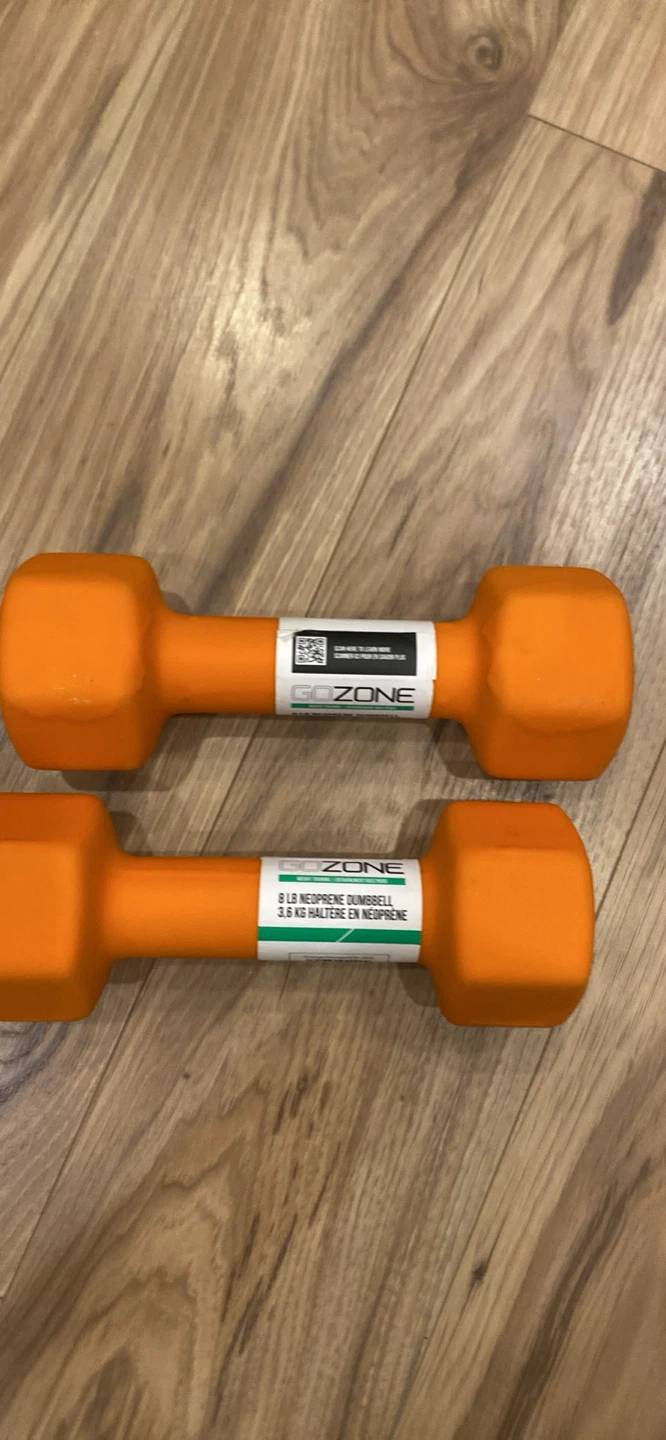 pair of 8 pound dumbbells