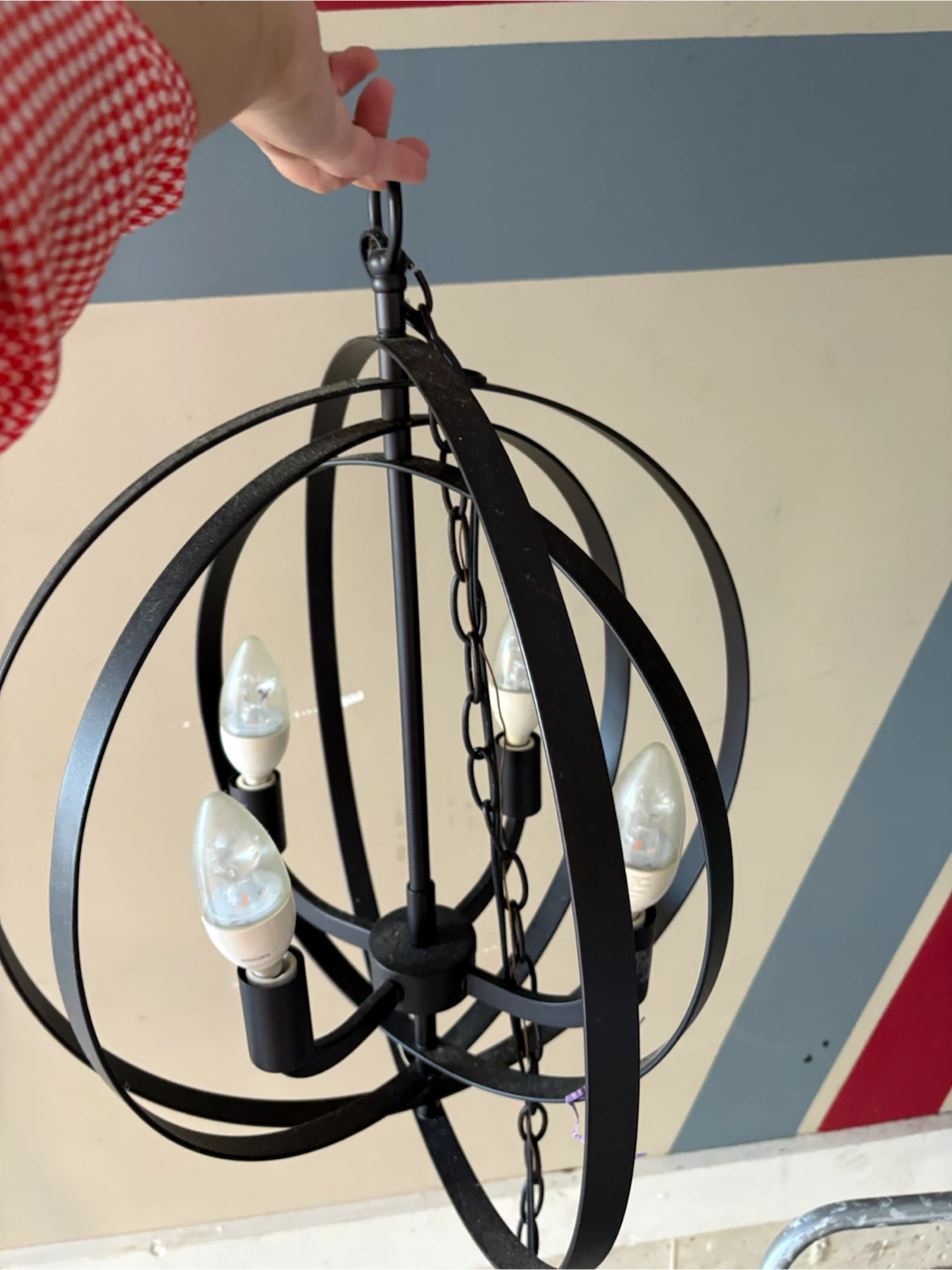 Black Globe Chandelier Light Fixture