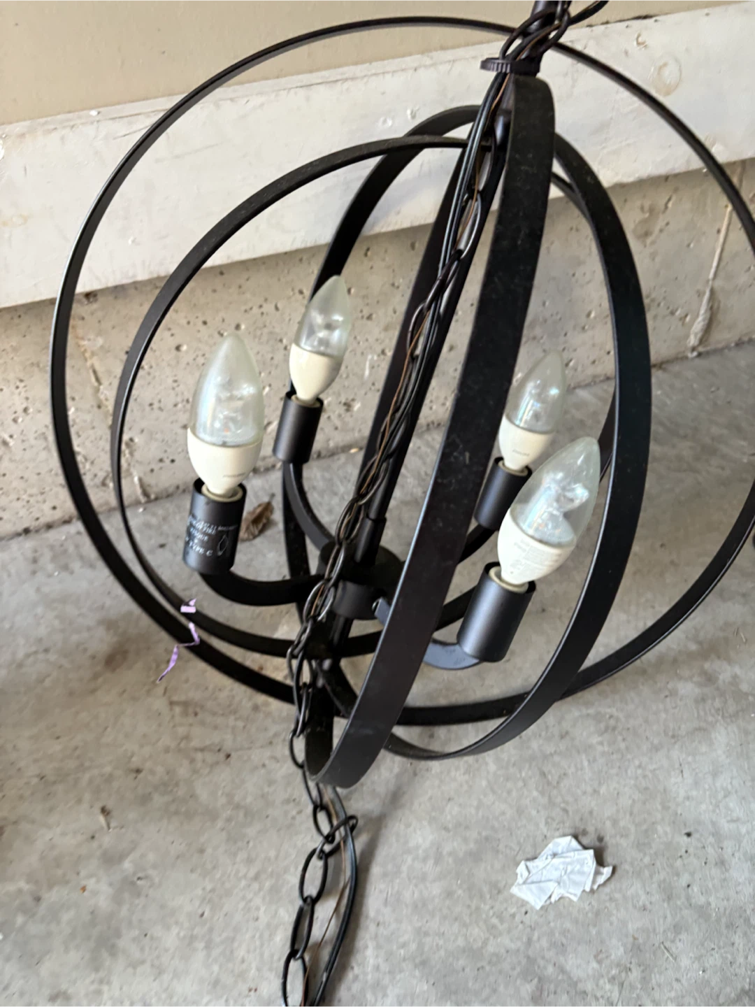 Black Globe Chandelier Light Fixture - photo 2