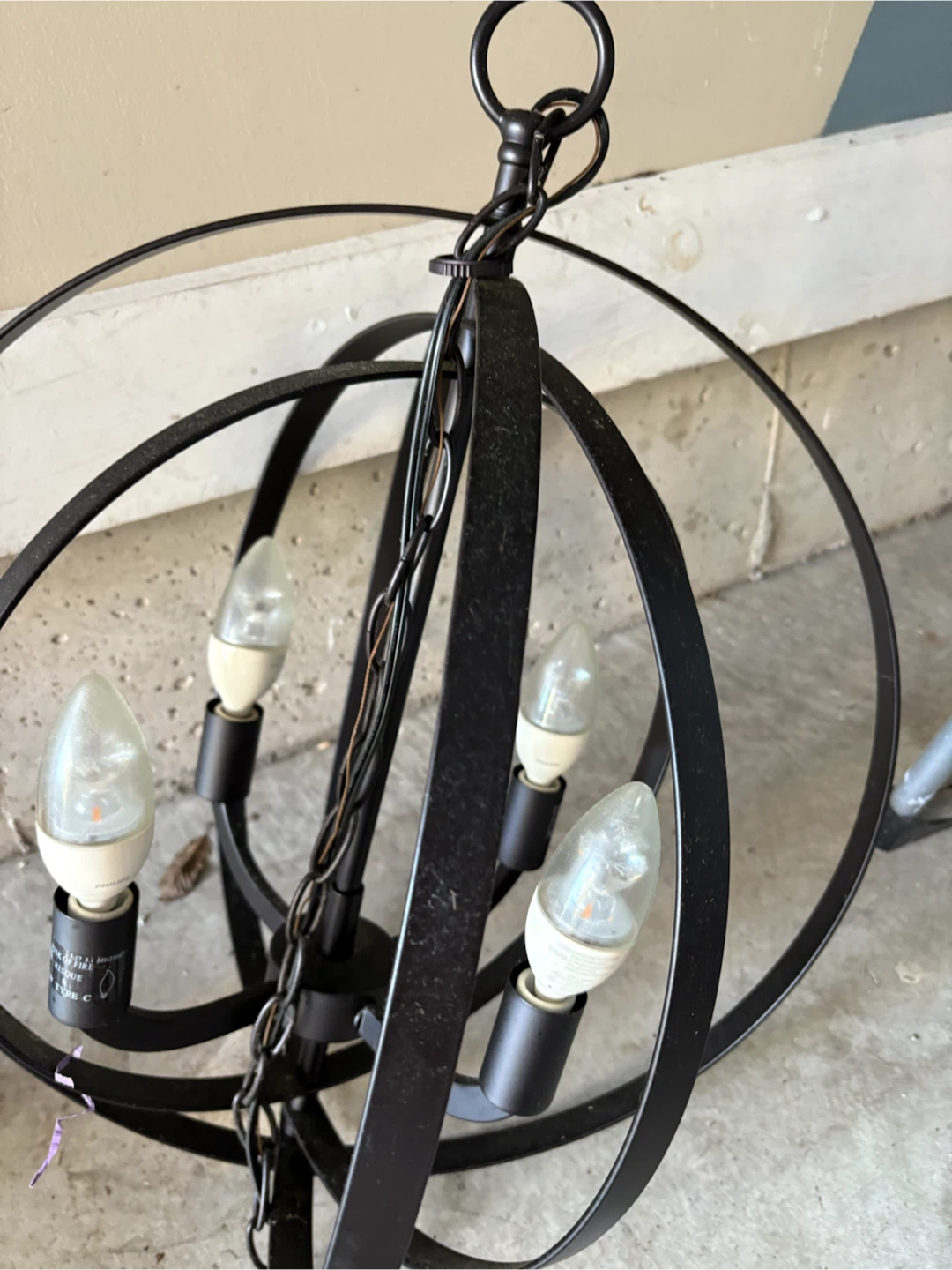 Black Globe Chandelier Light Fixture - photo 4