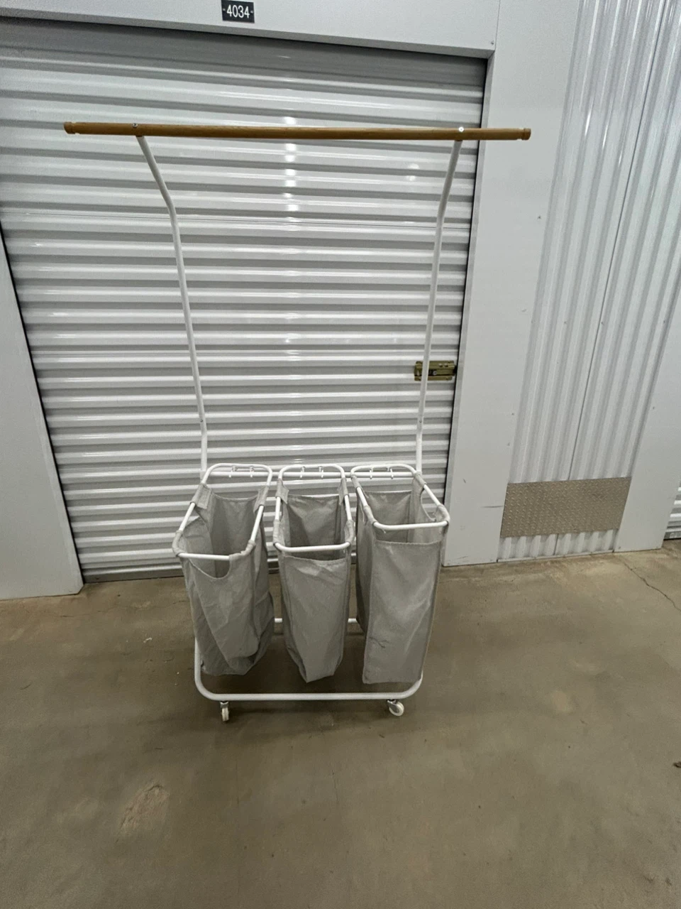 3-Bag Rolling Laundry Sorter with Hanging Bar