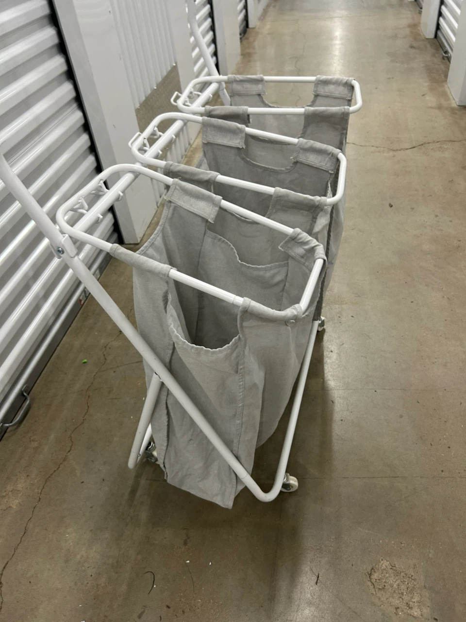 3-Bag Rolling Laundry Sorter with Hanging Bar - photo 5