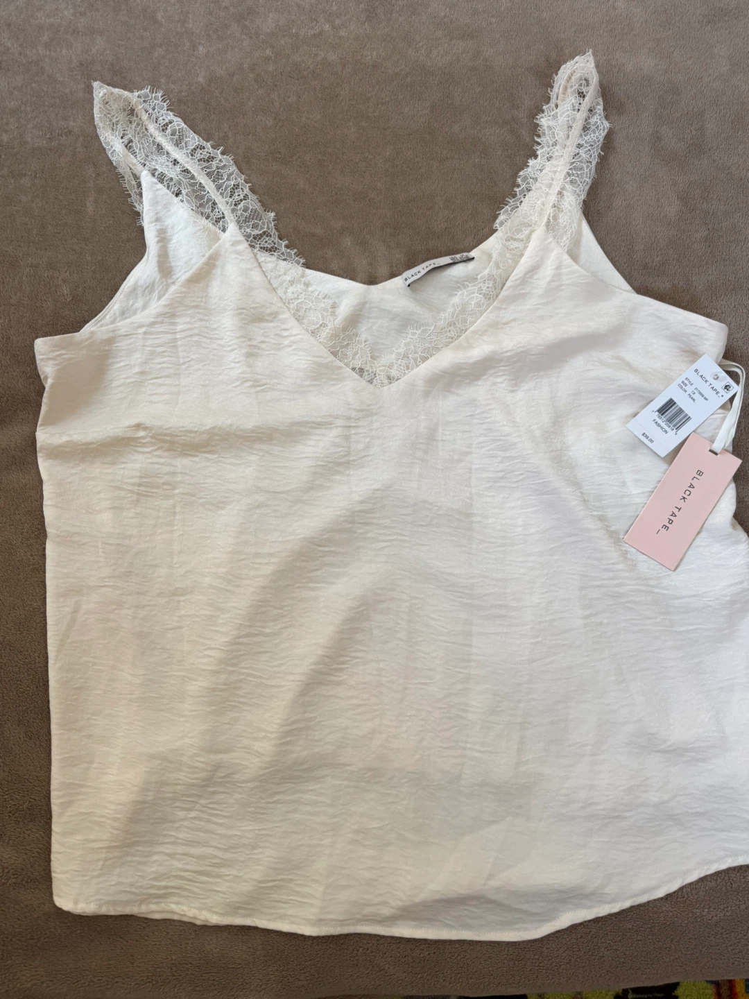 Black Tape Lace Trim Cami Top - photo 2