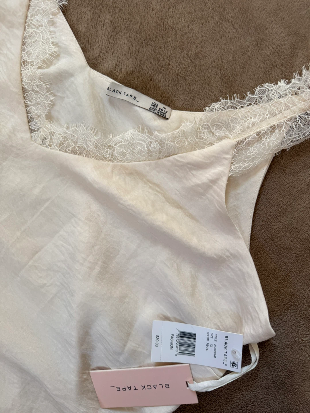 Black Tape Lace Trim Cami Top - photo 3