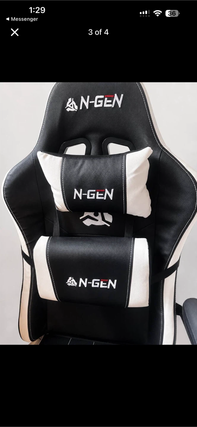N-GEN Gaming Chair Black and White - photo 3
