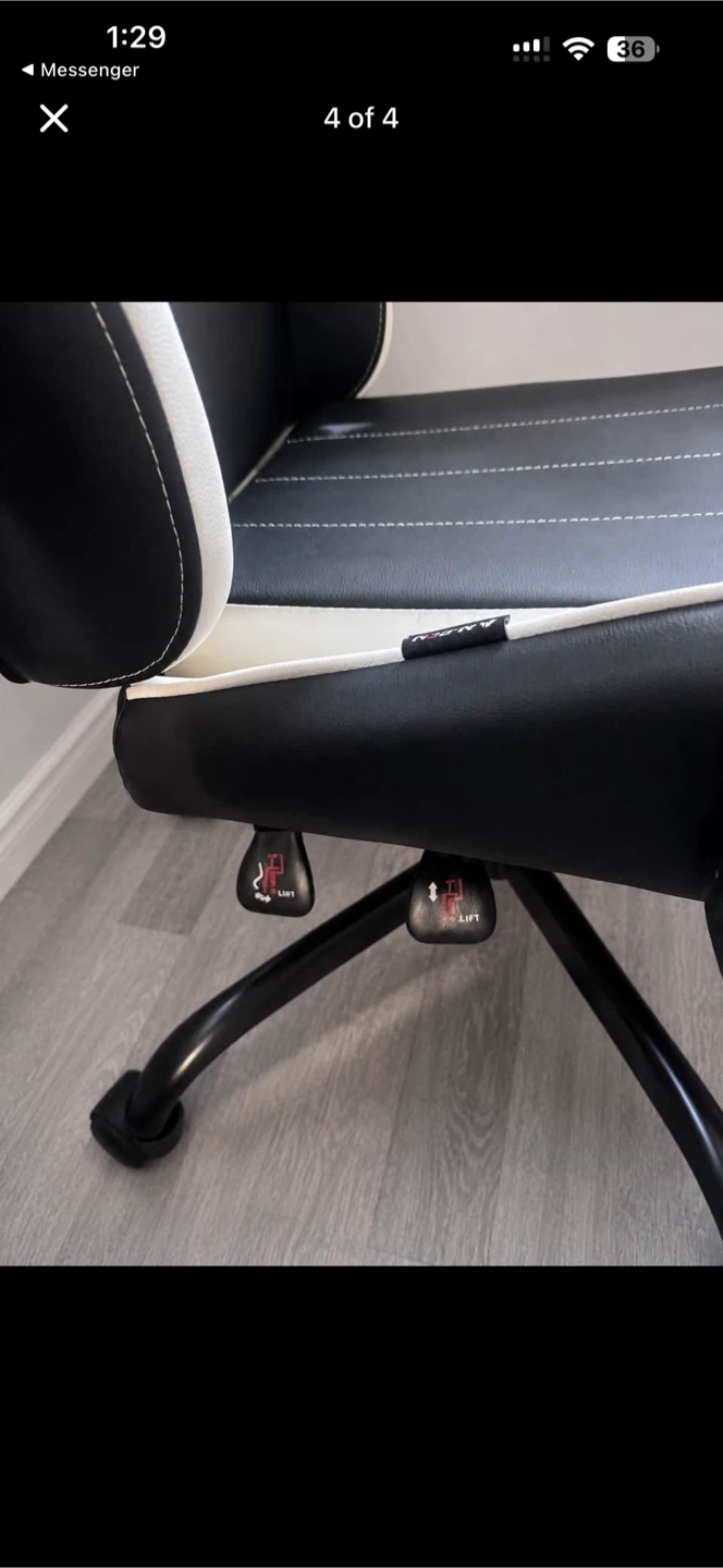 N-GEN Gaming Chair Black and White - photo 4