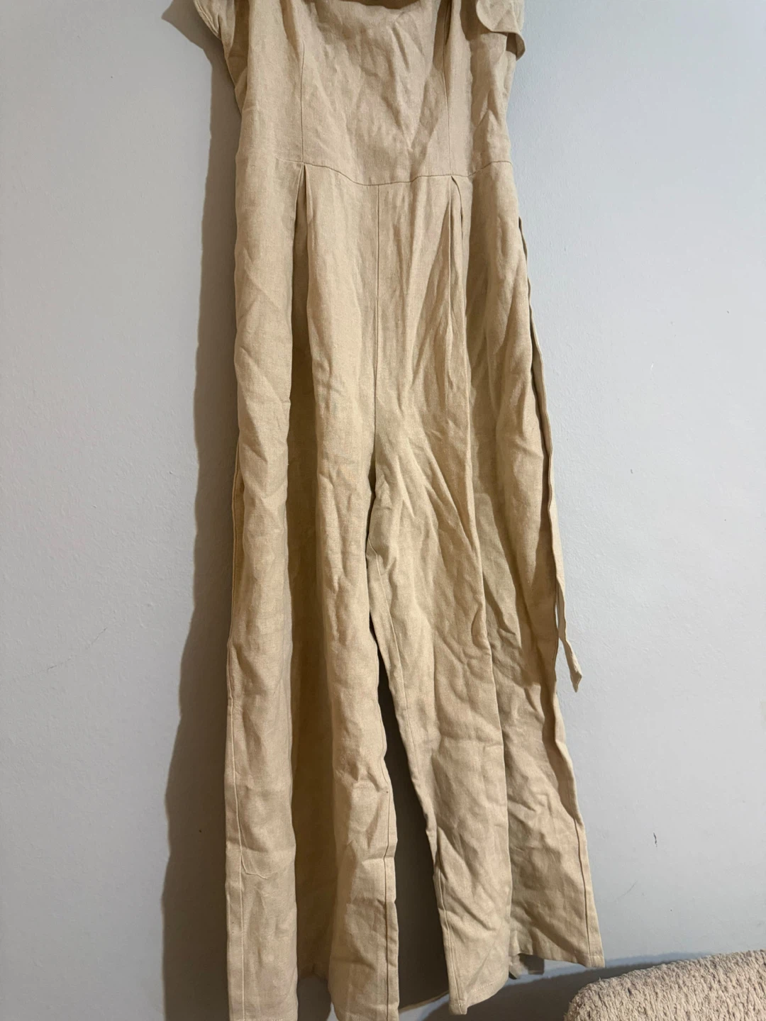 Beige Ruffled Linen Jumpsuit - photo 4