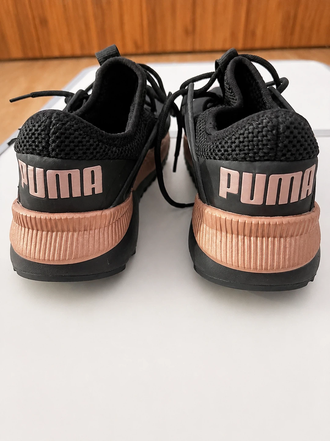 Puma Black and Rose Gold Sneakers