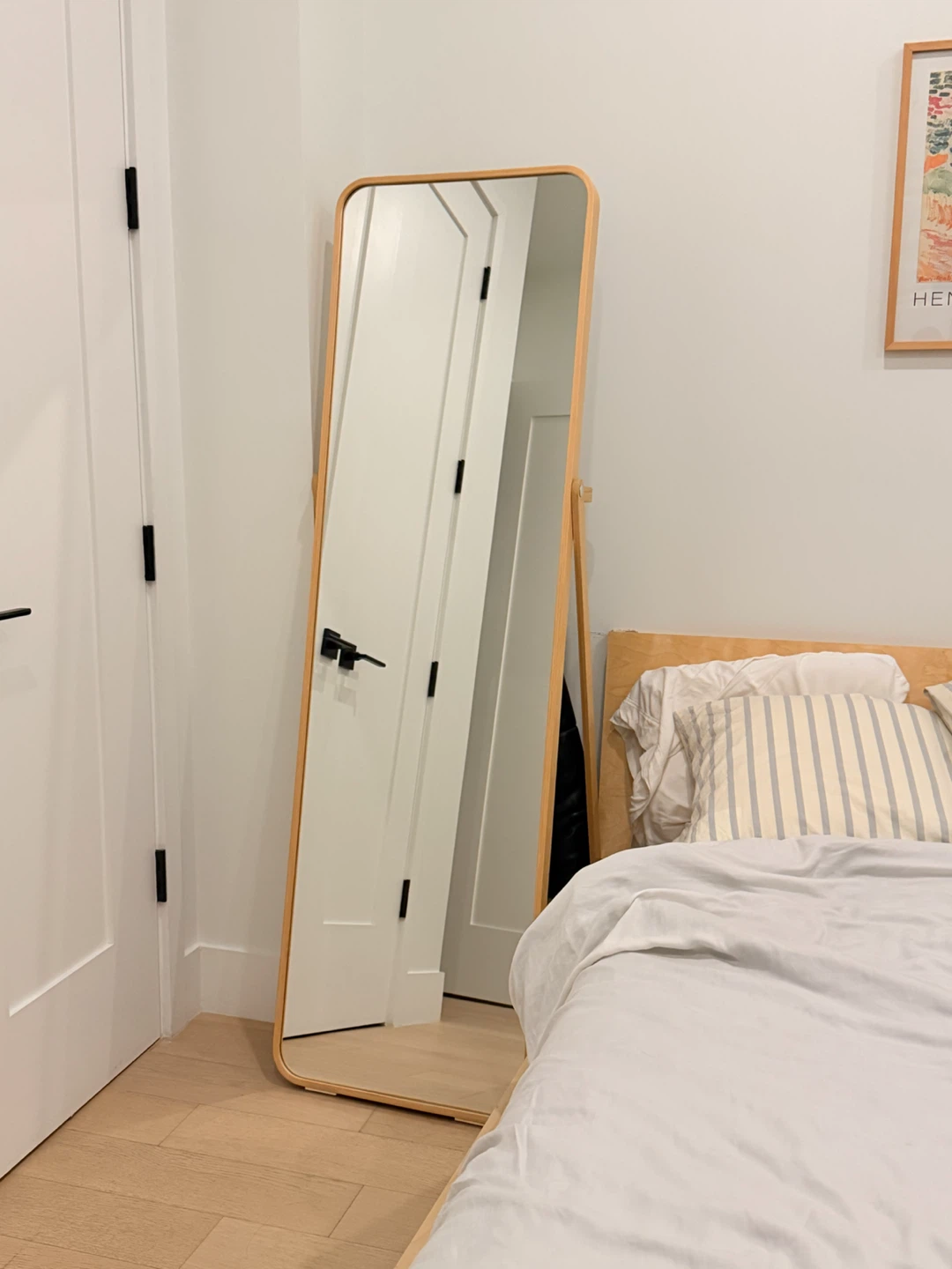 IKEA IKORNNES Full Length Standing Mirror with Wooden Frame