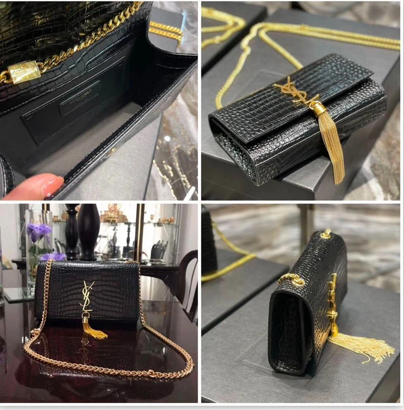 Saint Laurent Kate Chain Bag in Black