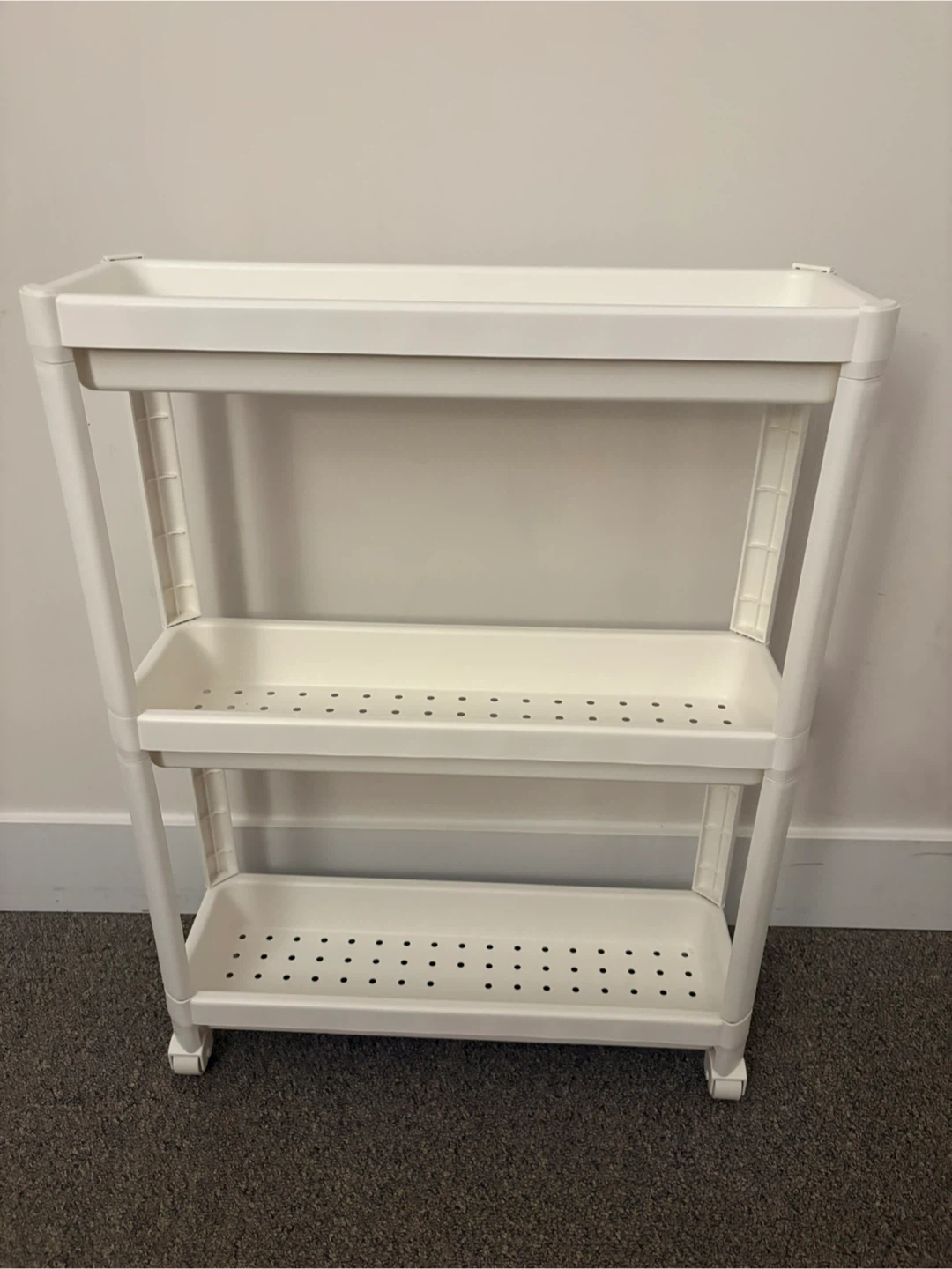 White 3-Tier Rolling Storage Cart
