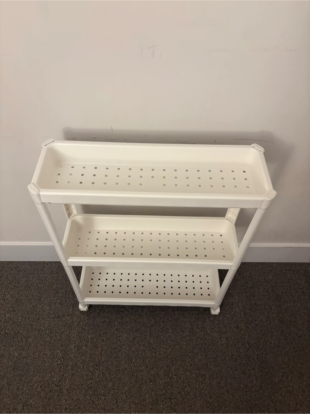 White 3-Tier Rolling Storage Cart - photo 2