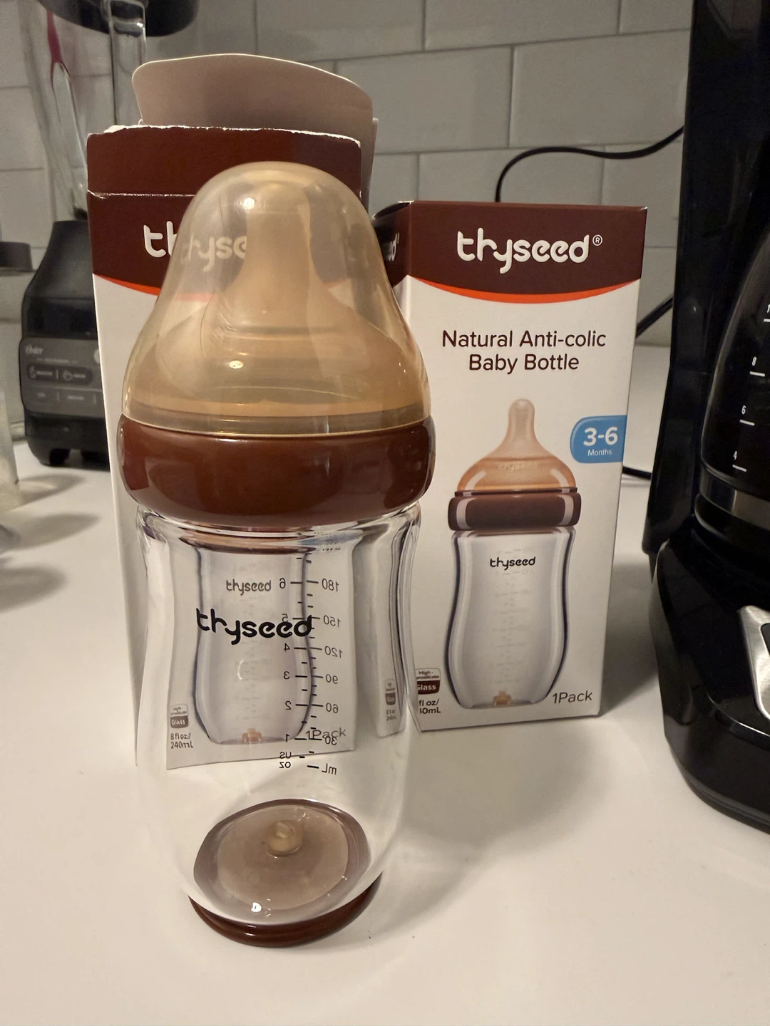 Thyseed Natural Anti-colic Glass Baby Bottle