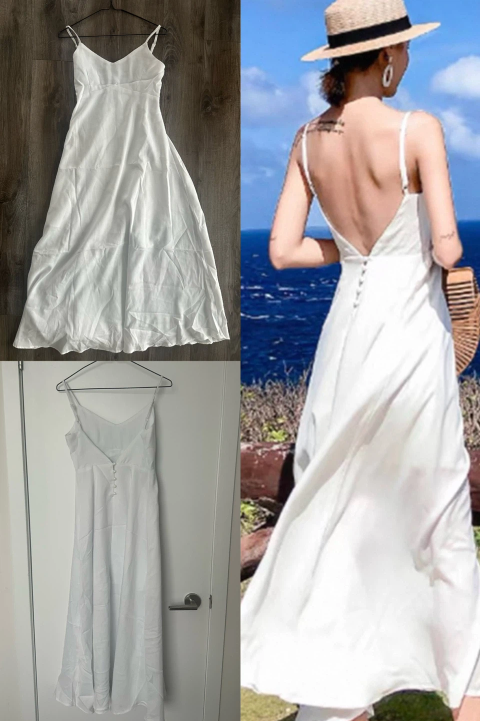 White Spaghetti Strap Maxi Dress