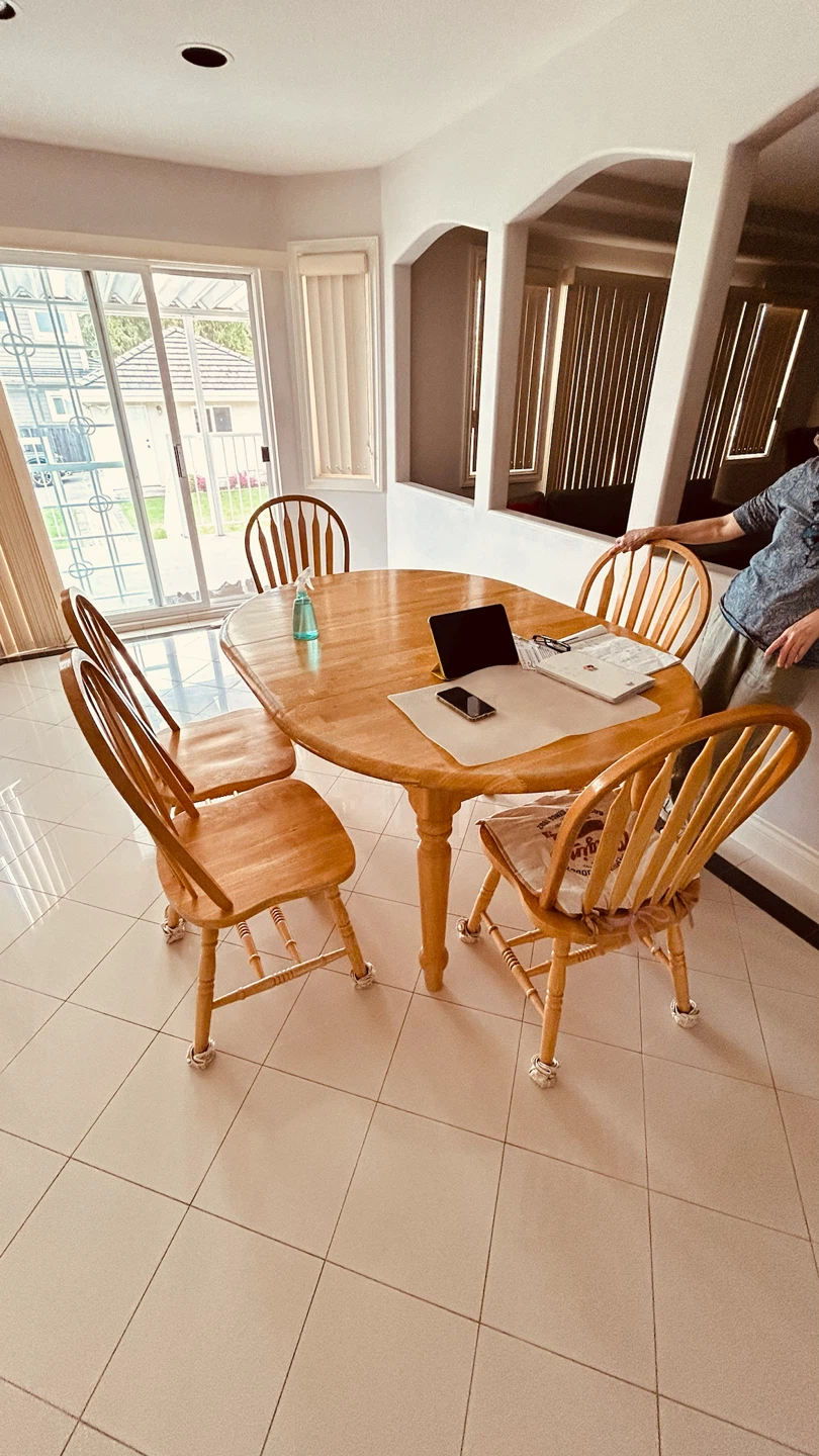 Wooden Dining Table and 6 Chairs Set