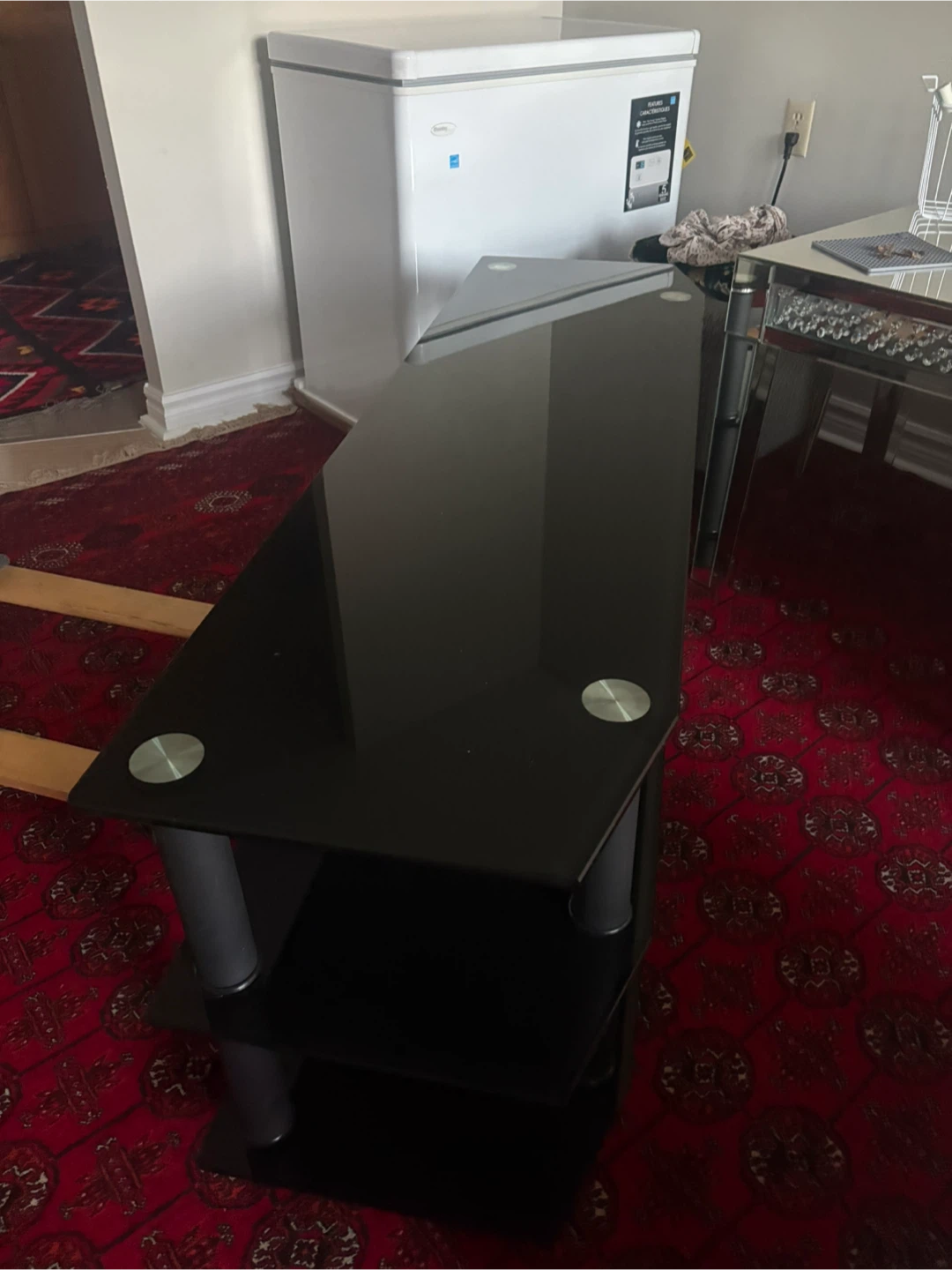 Black Glass Corner TV Stand - photo 3