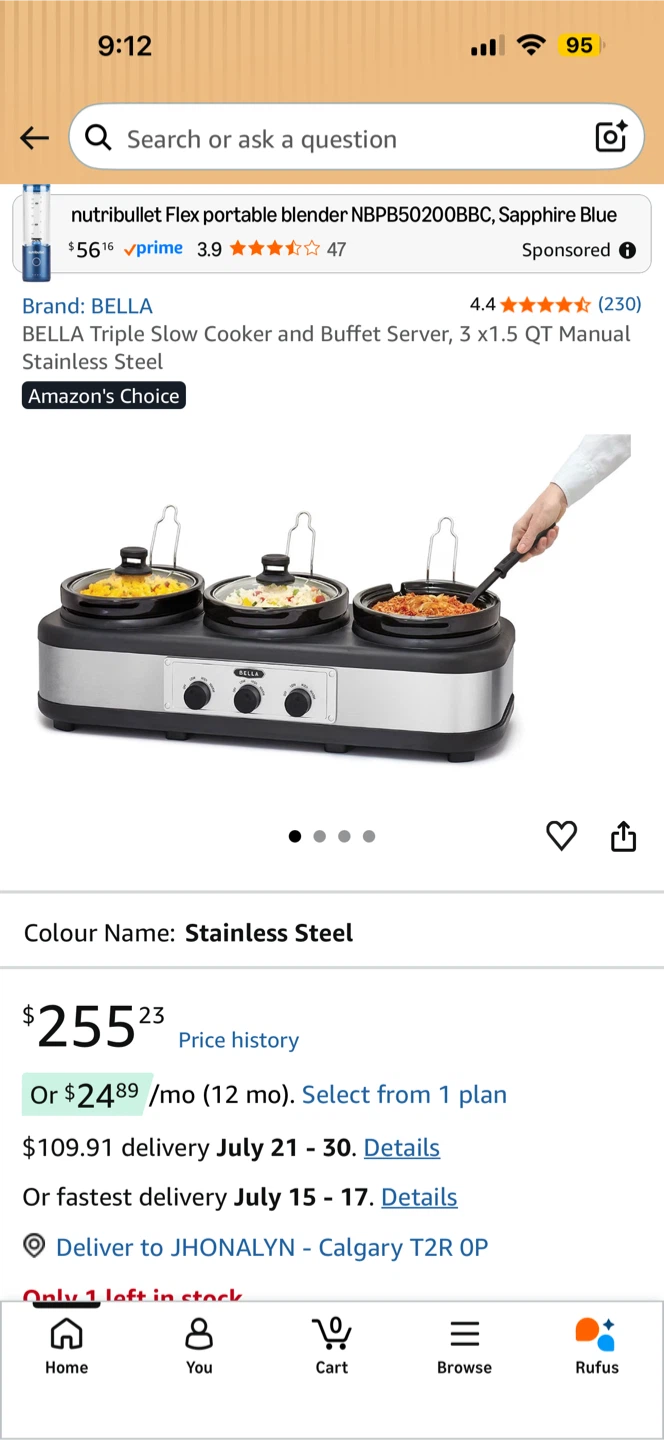 BELLA Triple Slow Cooker and Buffet Server - photo 4
