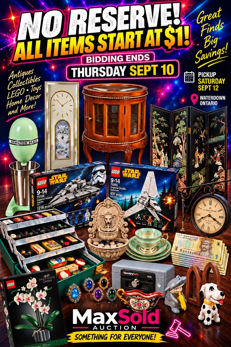 NO RESERVE! 215 Lot Online Auction  LEGO, Antiques, Collectibles