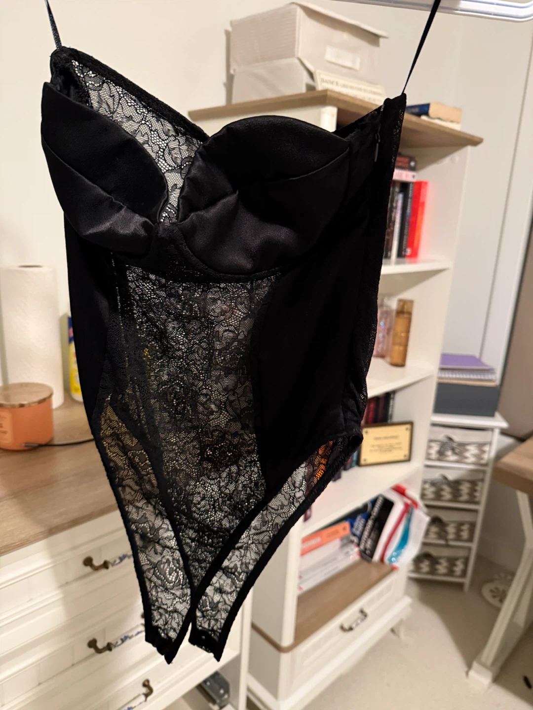 Black Lace Bodysuit - Size S