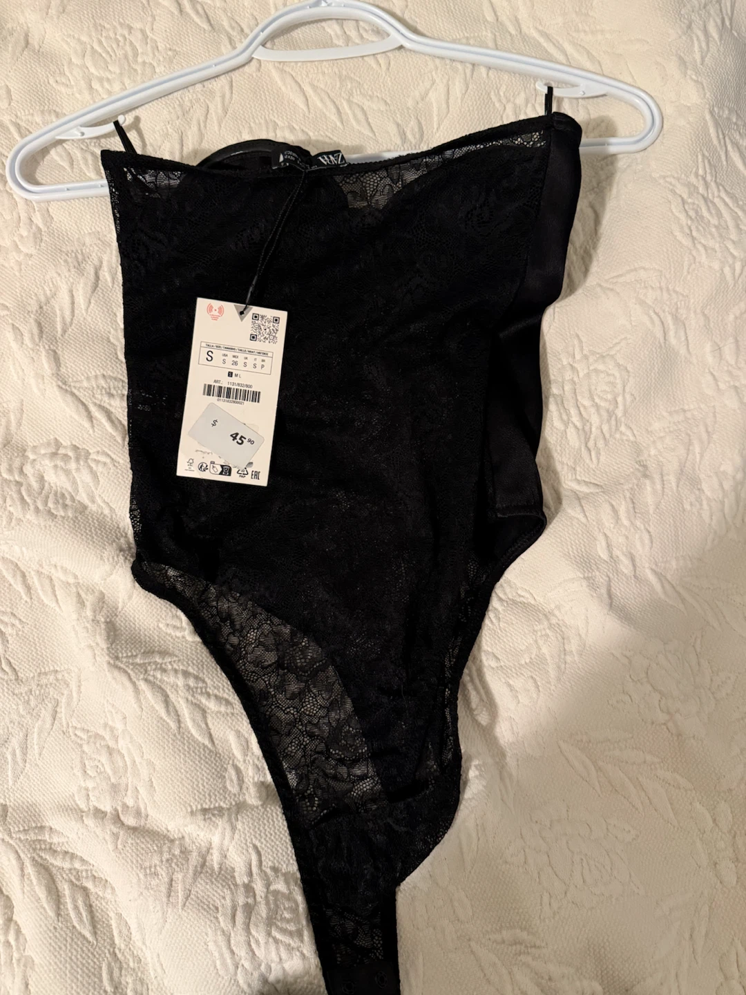Black Lace Bodysuit - Size S - photo 4