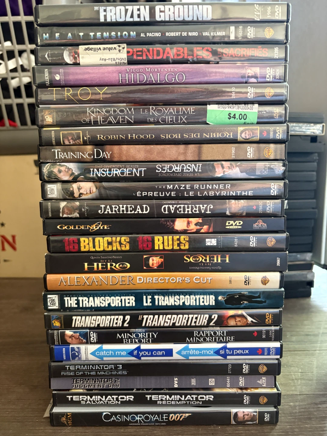 Collection of 25 Assorted Action and Thriller DVDs