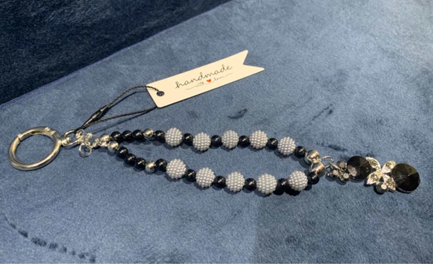 Handmade bead and stoned charm