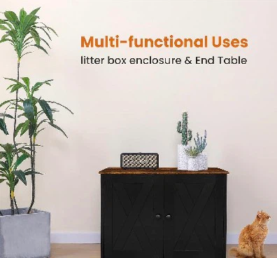 🐈Brand New Farmhouse Style Cat Litter Box Enclosure / End Table