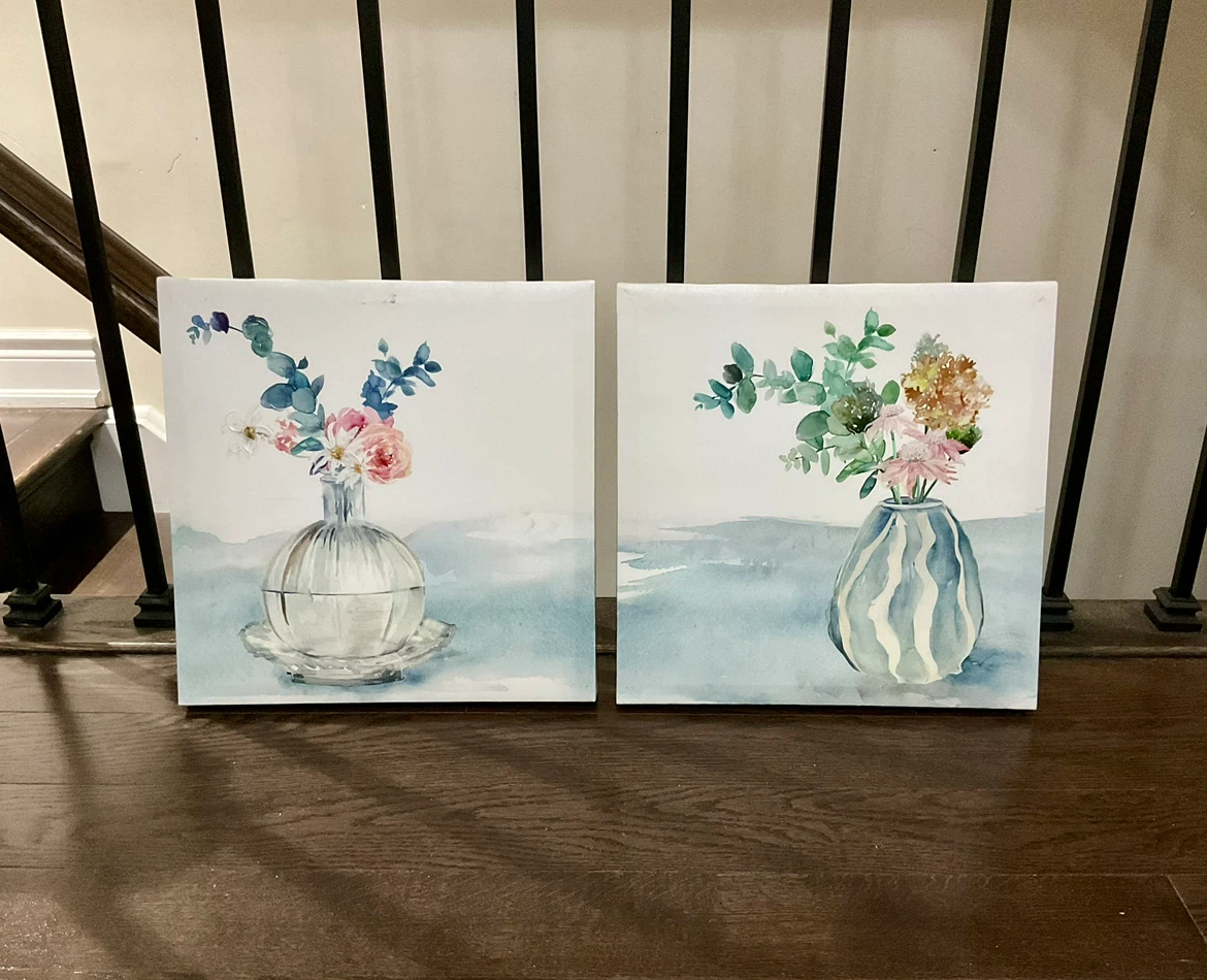 Set of Two Floral Canvas Prints - NEED TO SELL EVERYTHING