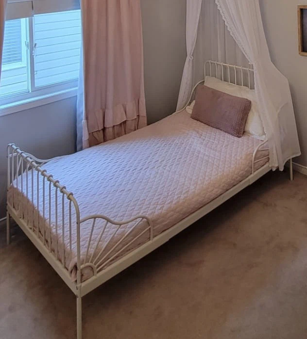 White Metal Twin Bed Frame