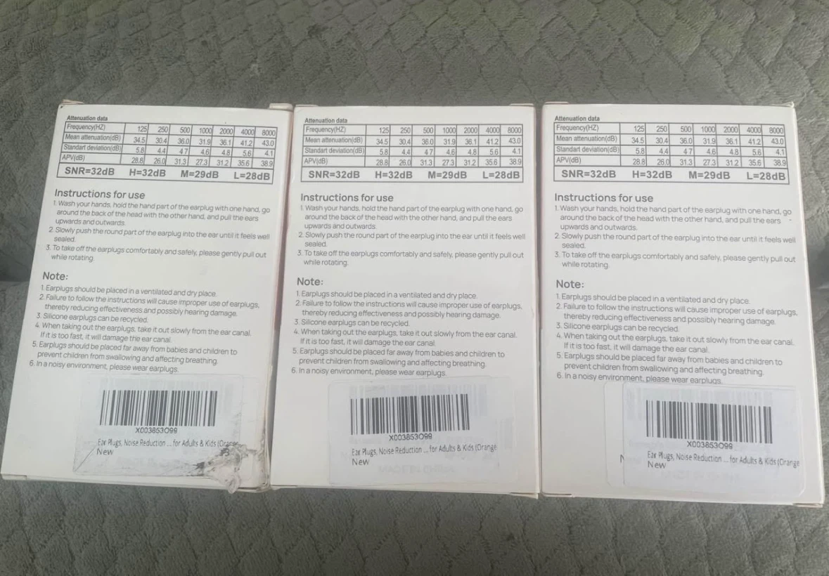 3 Boxes of Silicone Noise Reduction Earplugs - photo 2