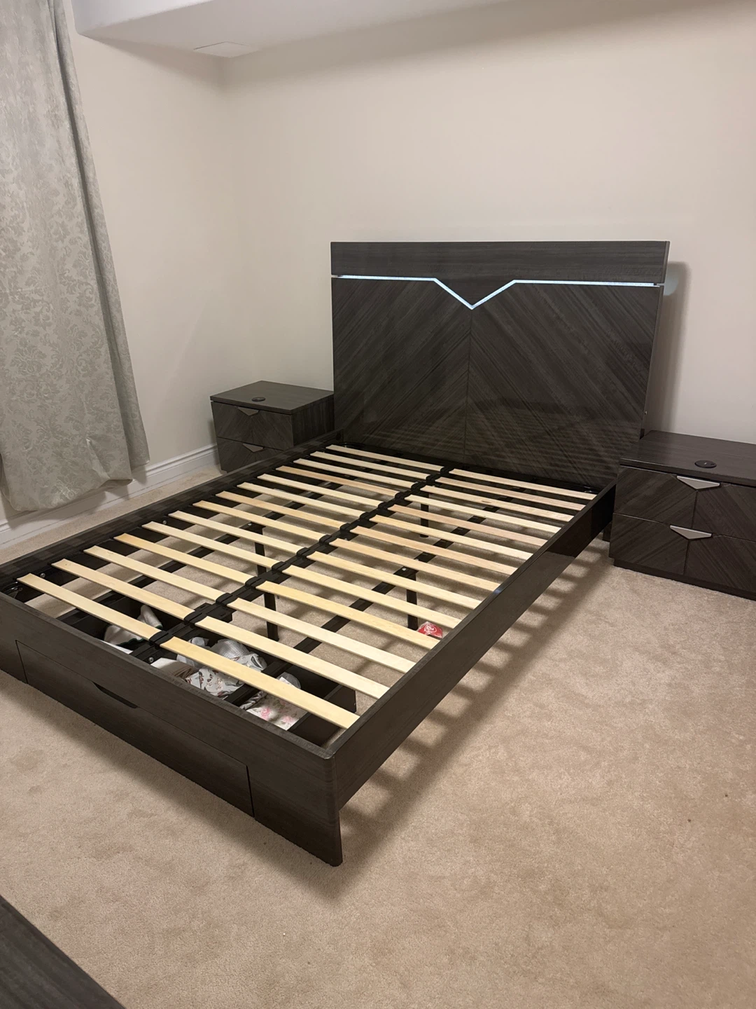 Dark Grey Bedroom Set - Bed, Nightstands, Dresser, and Jewelry - photo 2