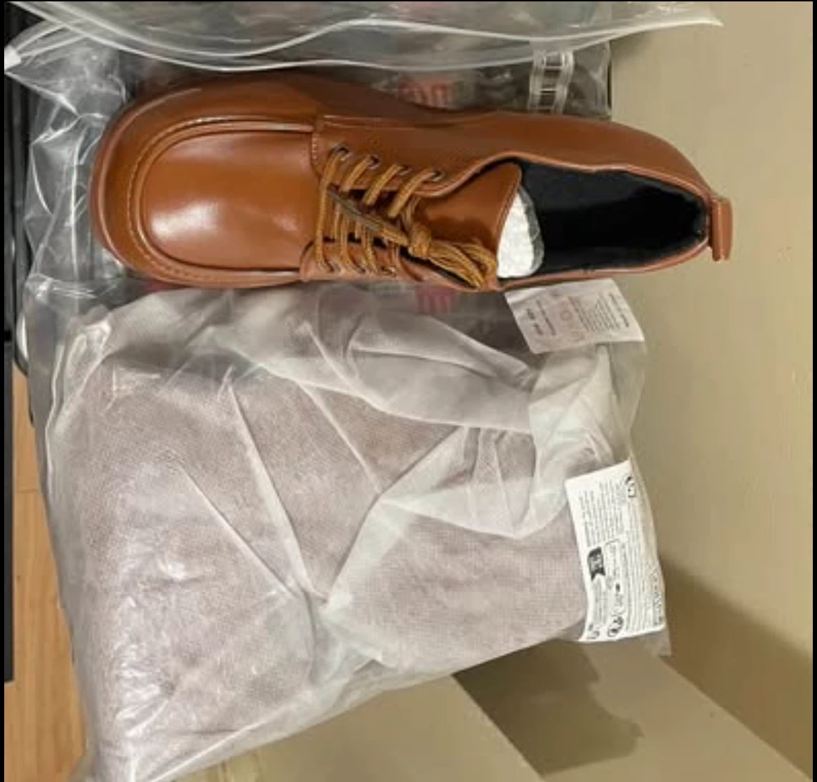 Brown Platform Lace-Up Shoes Size 7.5 - photo 4
