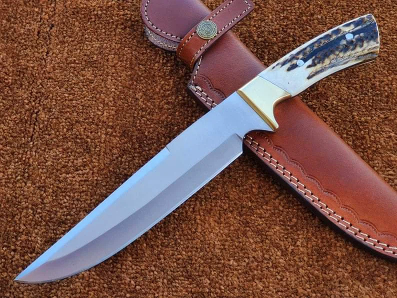 Damascus Steel Knife with Leather Sheath - photo 4