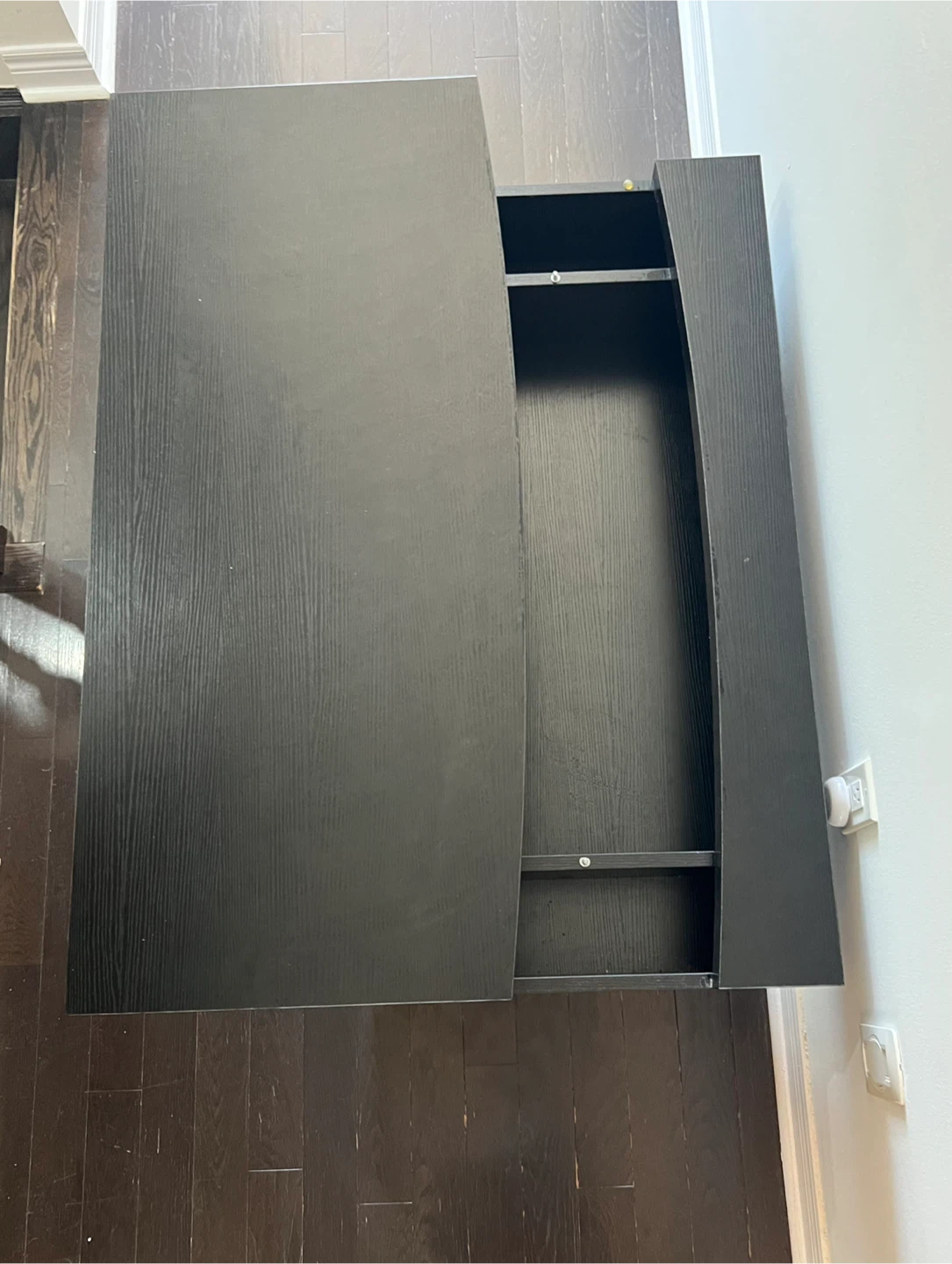 Solid hardwood black lift-top coffee table with storage - photo 3