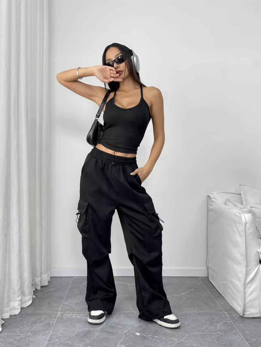 Women’s Cargo Pants with Drawstring Waist - Large - photo 2