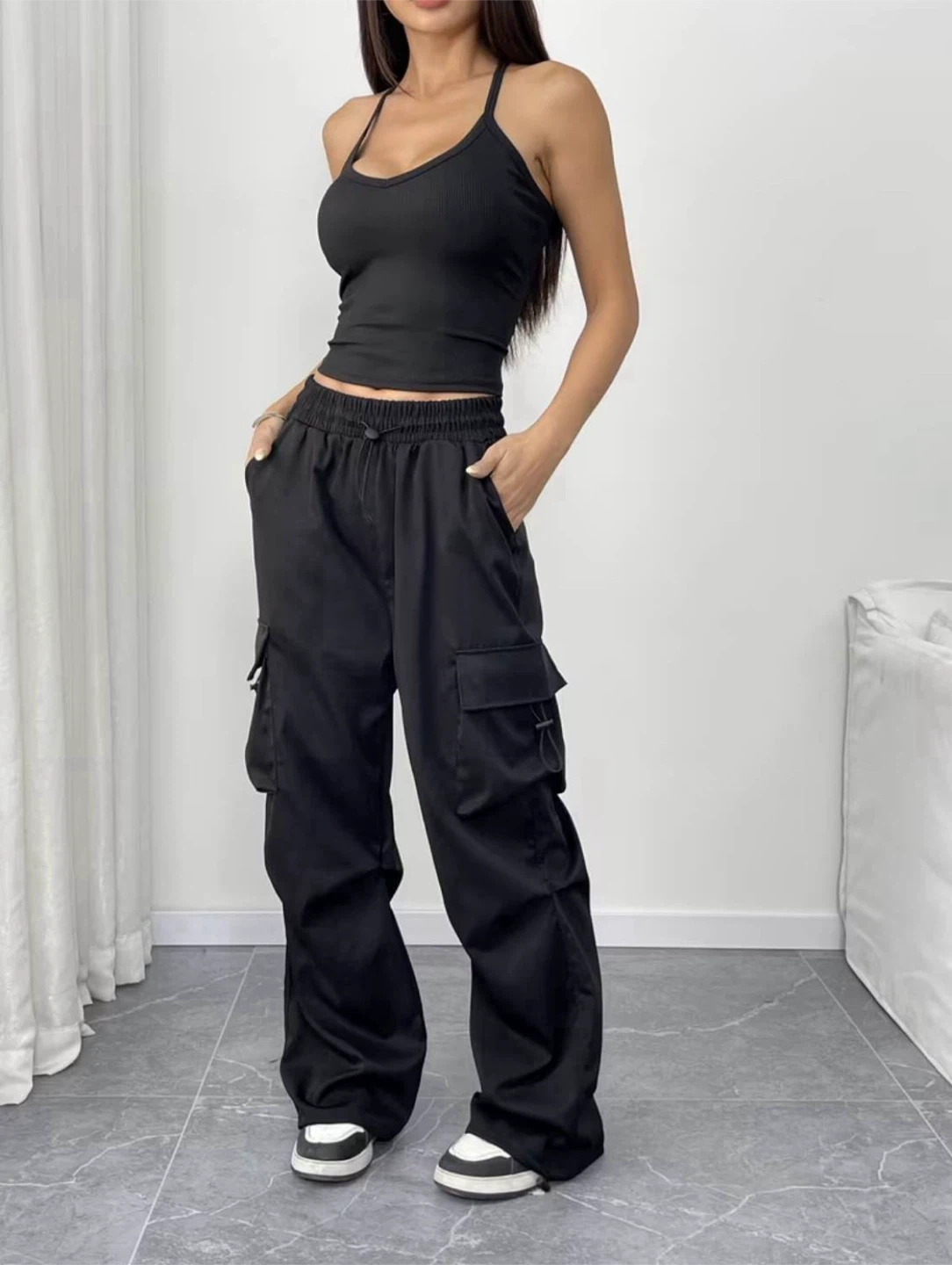 Women’s Cargo Pants with Drawstring Waist - Large - photo 3