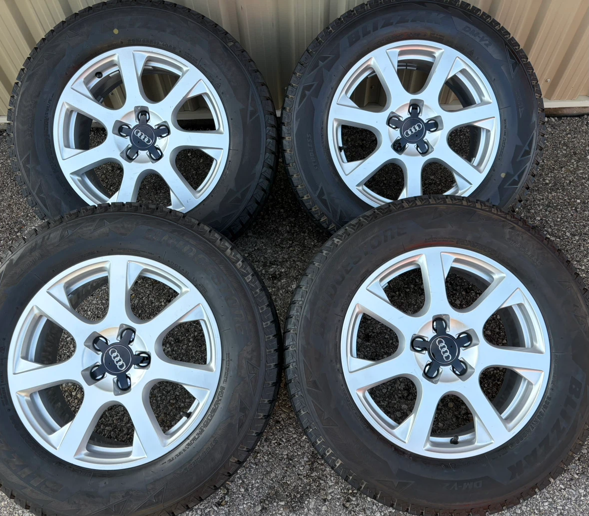 4 x 235/65/17 BRIDGESTONE WINTER TIRES AND AUDI RIMS $1450