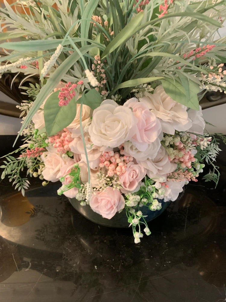 Artificial Floral Arrangement with Vase