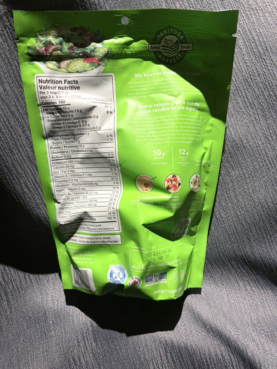 Manitoba Harvest Organic Hemp Hearts (340g) - photo 2