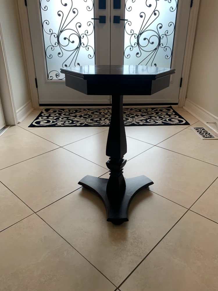 Dark Wood Hexagonal Side Table - photo 3