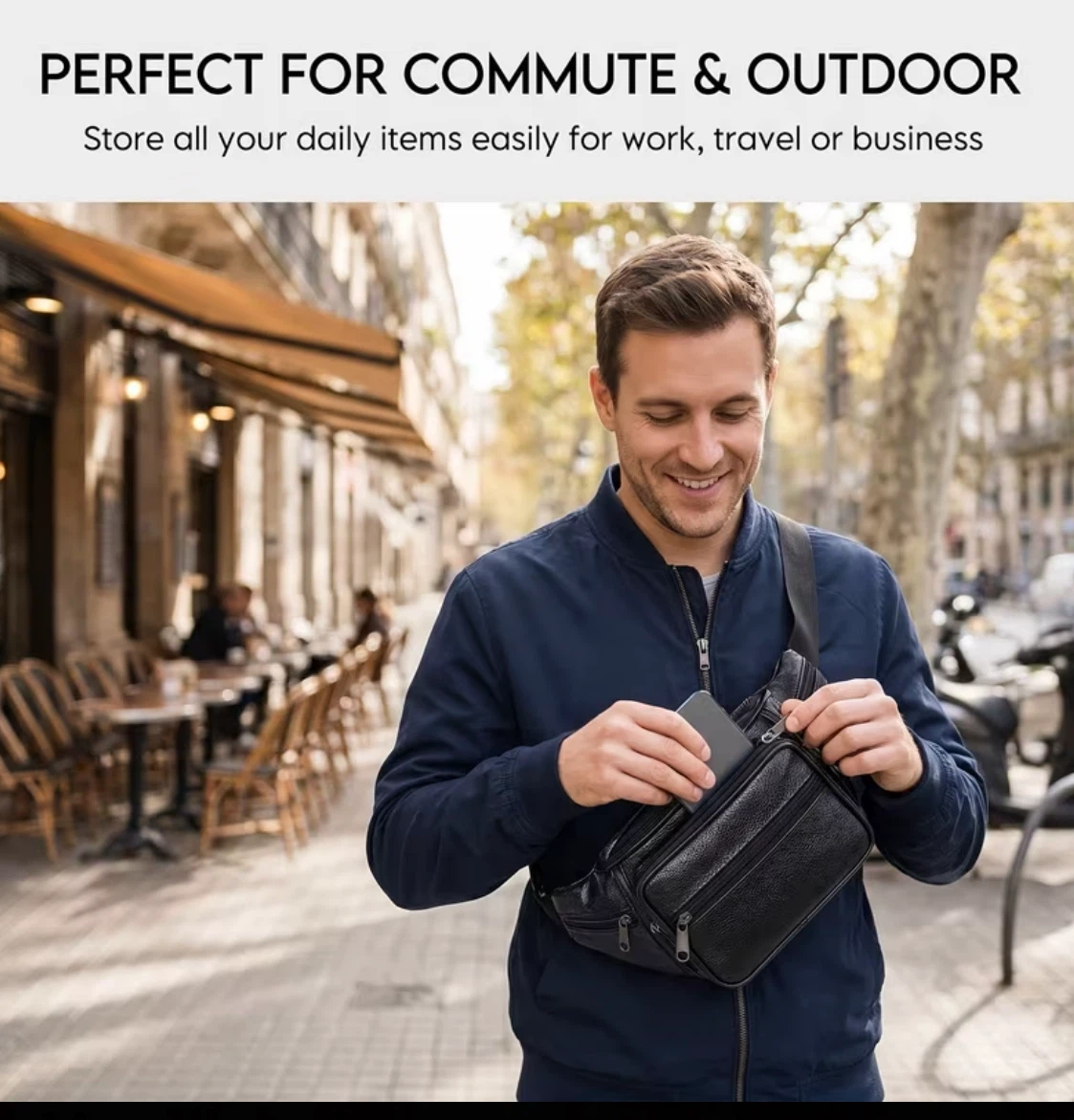 Genuine Leather Multi-Pocket Fanny Pack - photo 2