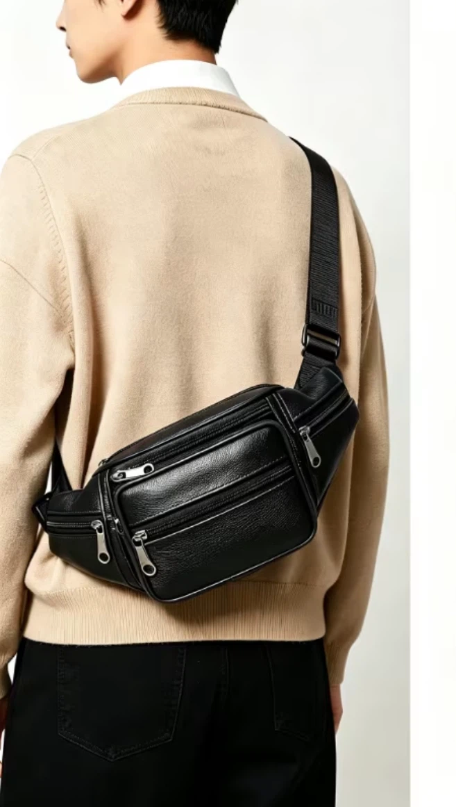 Genuine Leather Multi-Pocket Fanny Pack - photo 3