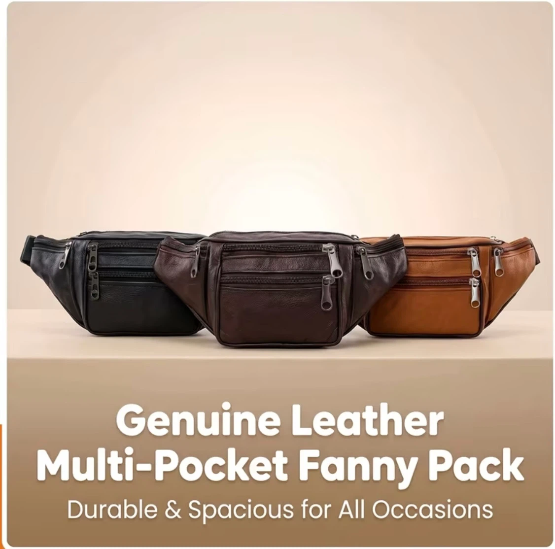 Genuine Leather Multi-Pocket Fanny Pack - photo 4