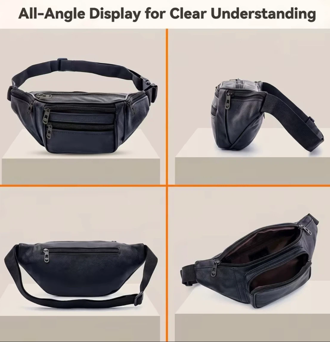 Genuine Leather Multi-Pocket Fanny Pack - photo 5