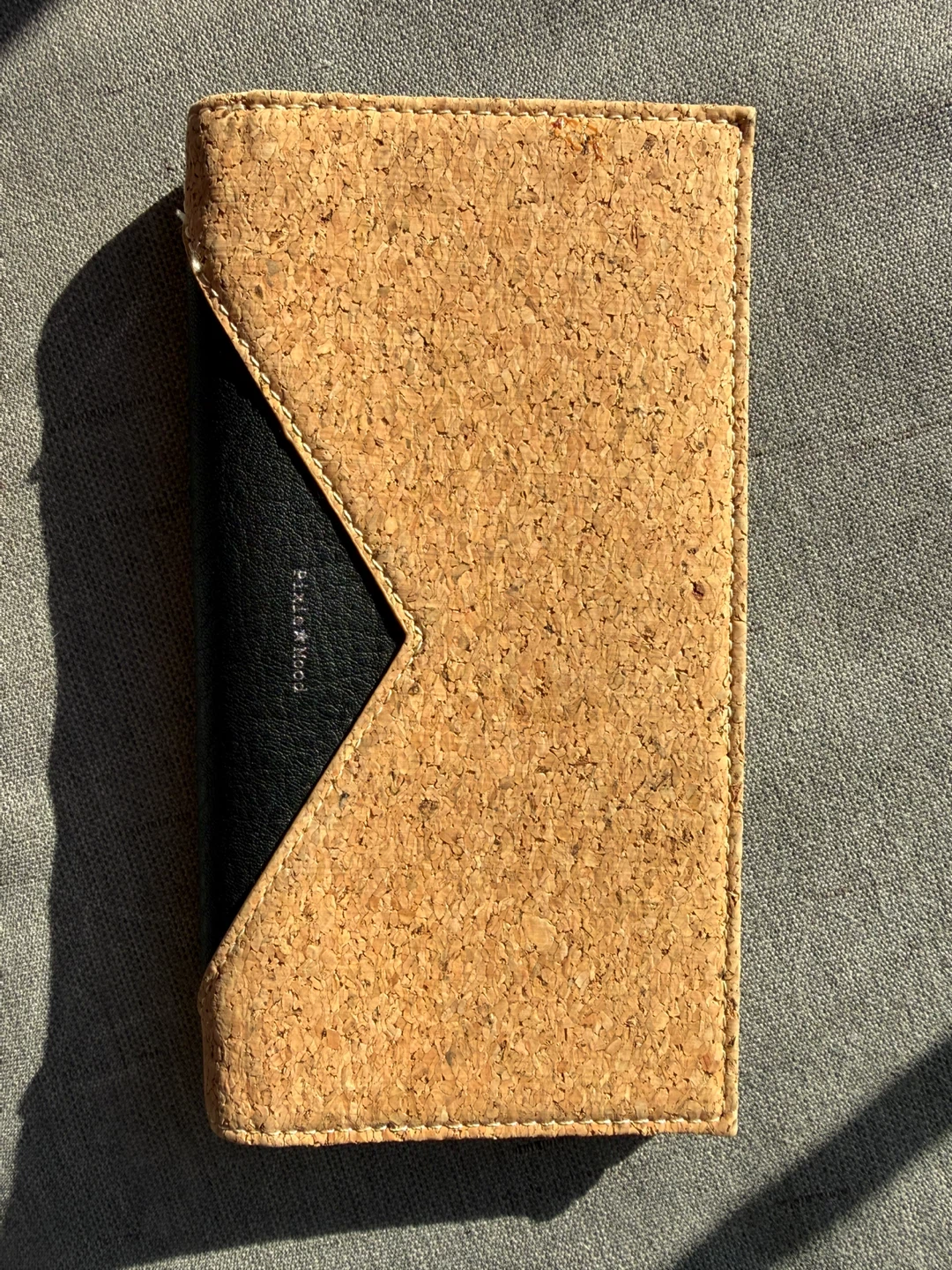 Cork & Black Faux Leather Wallet