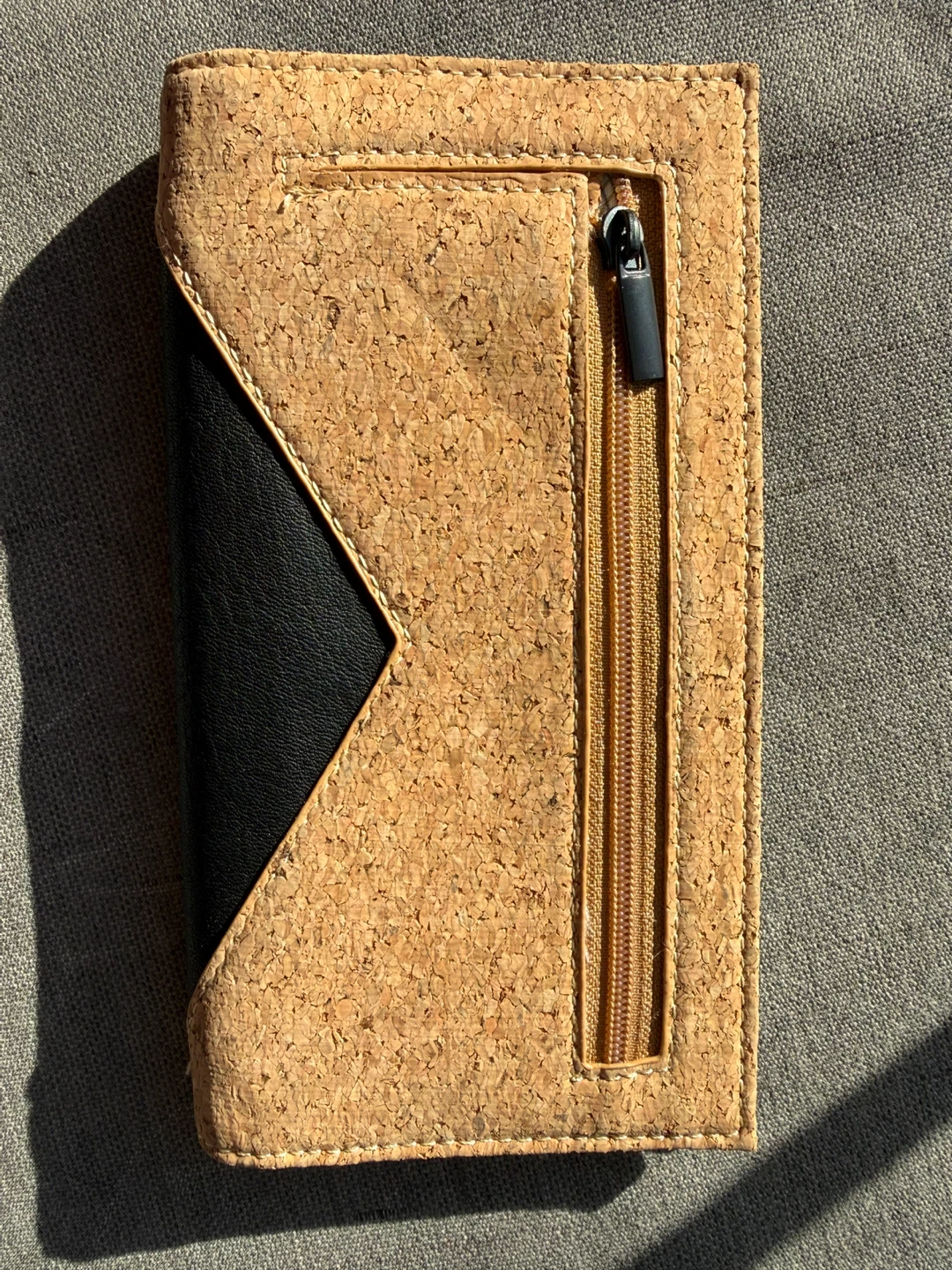 Cork & Black Faux Leather Wallet - photo 2